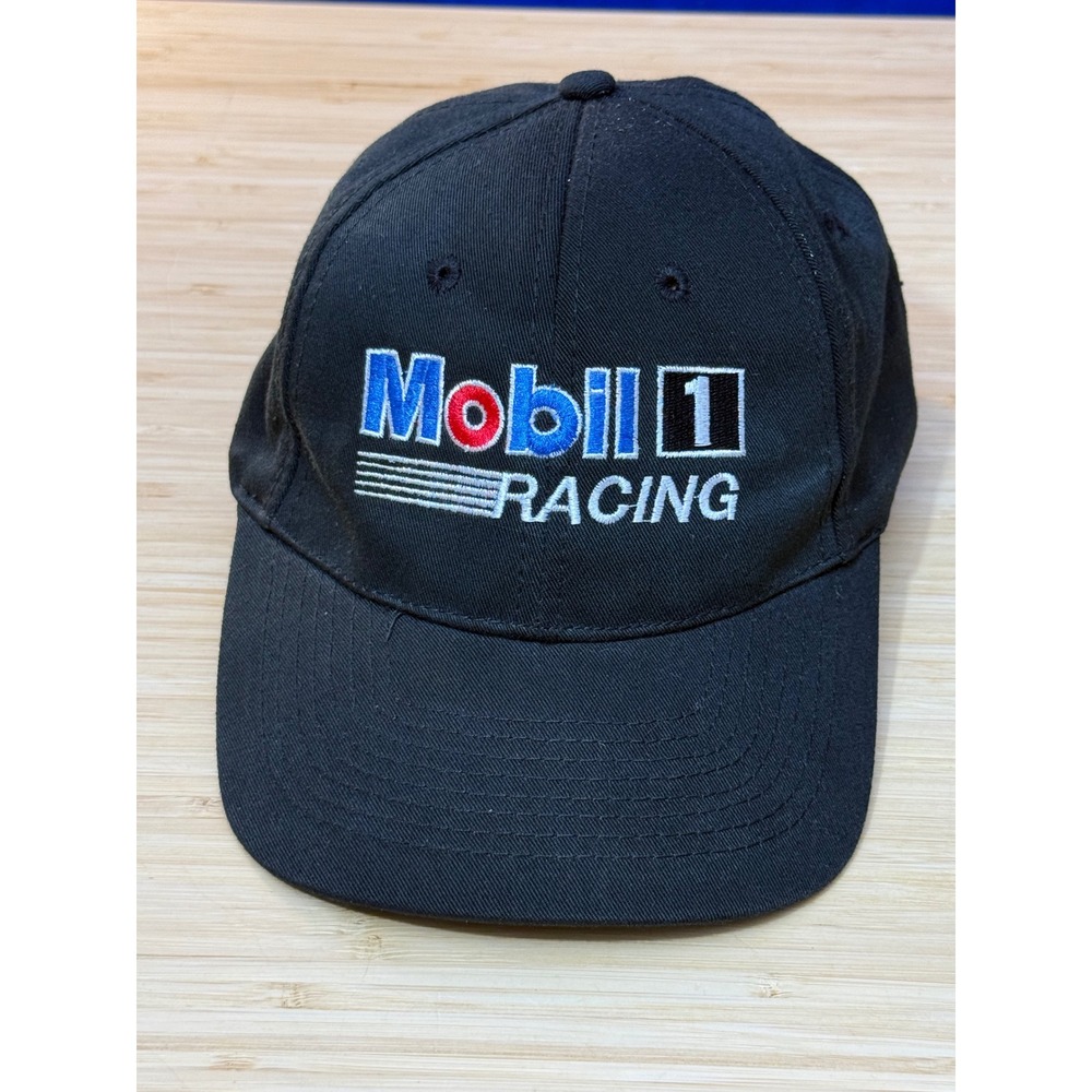Mobil 1 Racing Hat Black Snapback Pegasus Logo Baseball Cap Mens OSFA